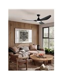 Ventilador de techo LED 19W PORTSEA negro 2300Lm CCT 3000K-4000K-5000K para interior
