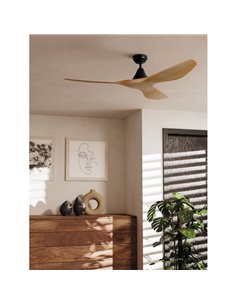 Ventilador de teto DC de madeira PORTSEA sem luz Ø130cm para uso interno 2