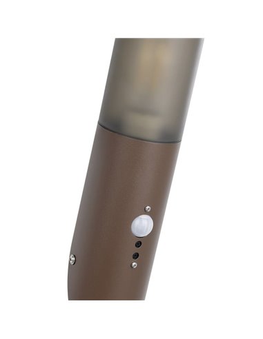 Aplique de pared exterior con Sensor HELSINKI de acero inoxidable color café óxido E27