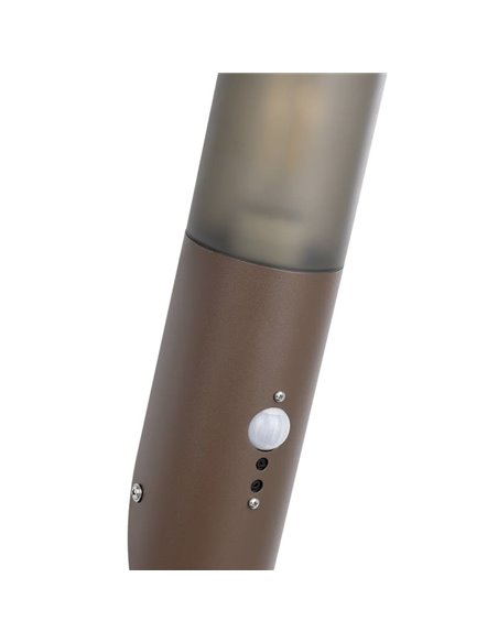Aplique de pared exterior con Sensor HELSINKI de acero inoxidable color café óxido E27