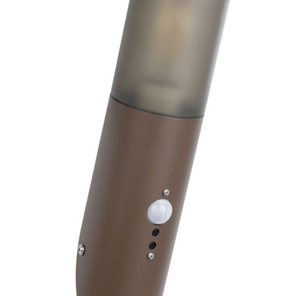 Aplique de pared exterior con Sensor HELSINKI de acero inoxidable color café óxido E27