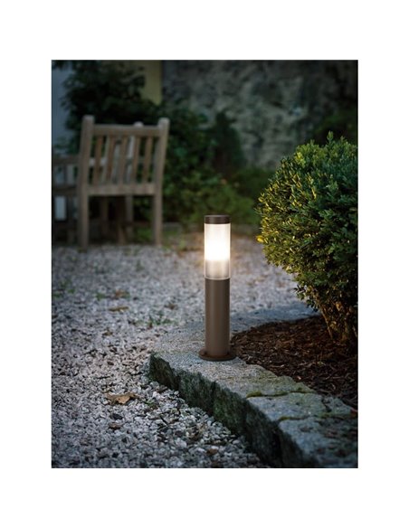 Lampe à douille E27 en acier inoxydable couleur café HELSINKI, culot Ø115 mm