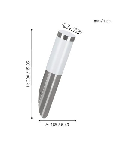 Applique d'extérieur avec Sensor HELSINKI en acier inoxydable couleur acier, douille A60 E27