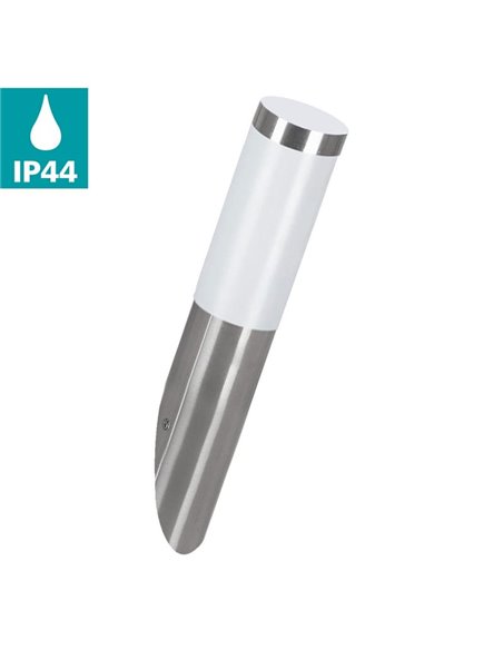 Aplique de pared exterior con Sensor HELSINKI de acero inoxidable color acero, A60 casquillo E27