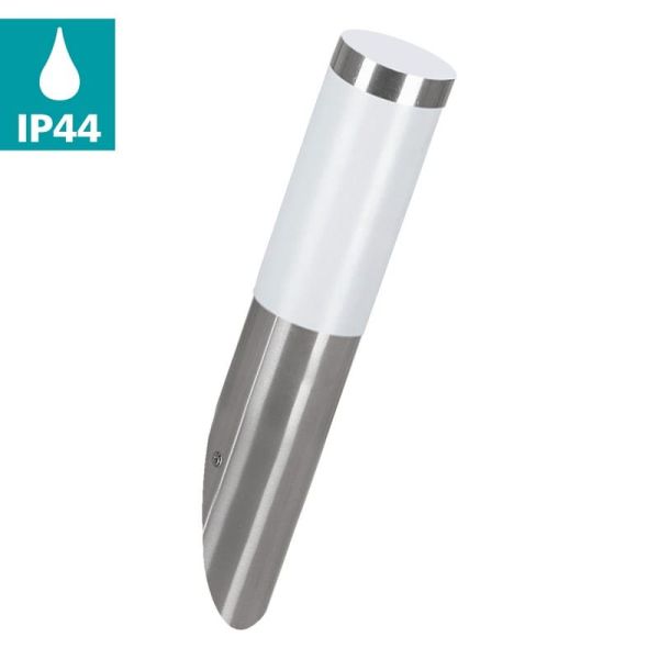 Aplique de pared exterior con Sensor HELSINKI de acero inoxidable color acero, A60 casquillo E27