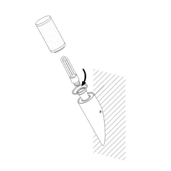 Arandela exterior com sensor HELSINKI em aço inoxidável cor aço, casquilho A60 E27