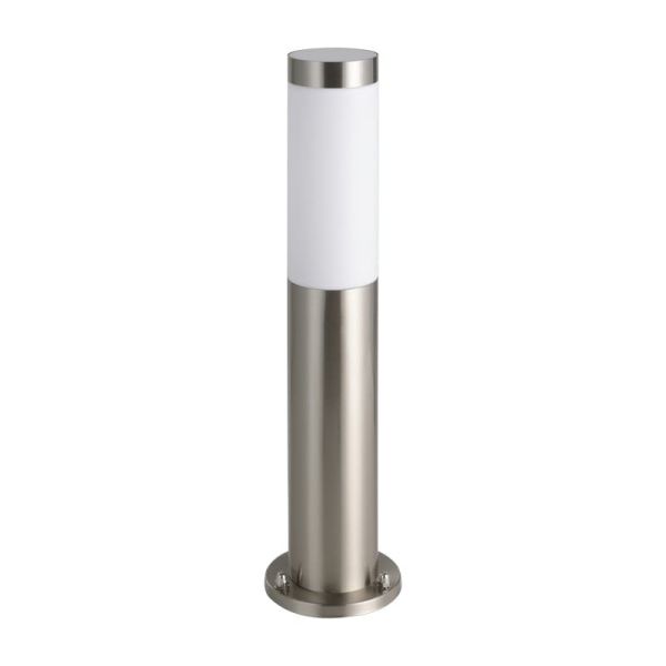 Baliza de exterior anclada al suelo HELSINKI de acero inoxidable 45cm de alto Ø75mm