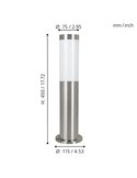 Baliza de exterior anclada al suelo HELSINKI de acero inoxidable 45cm de alto Ø75mm