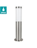 Baliza de exterior anclada al suelo HELSINKI de acero inoxidable 45cm de alto Ø75mm