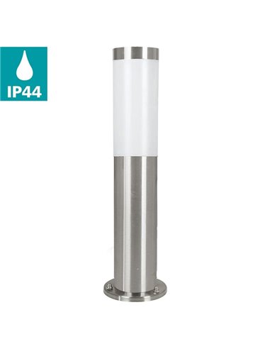 Baliza de exterior anclada al suelo HELSINKI de acero inoxidable 45cm de alto Ø75mm