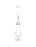 Baliza de exterior anclada al suelo HELSINKI de acero inoxidable 45cm de alto Ø75mm