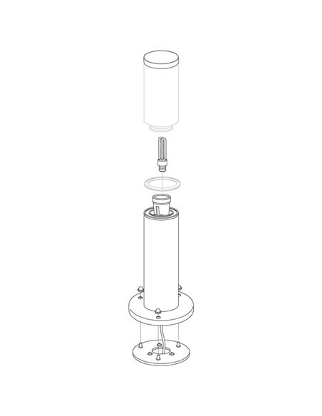 Baliza de exterior anclada al suelo HELSINKI de acero inoxidable 45cm de alto Ø75mm