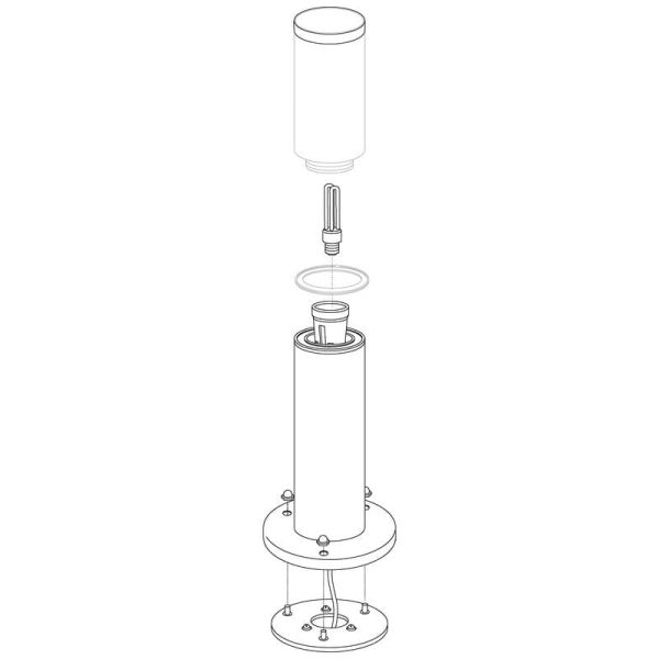 Baliza de exterior anclada al suelo HELSINKI de acero inoxidable 45cm de alto Ø75mm