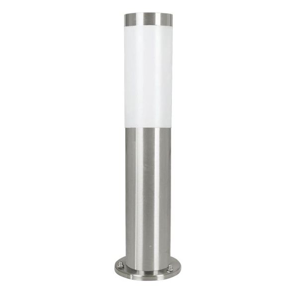 Baliza de exterior anclada al suelo HELSINKI de acero inoxidable 45cm de alto Ø75mm