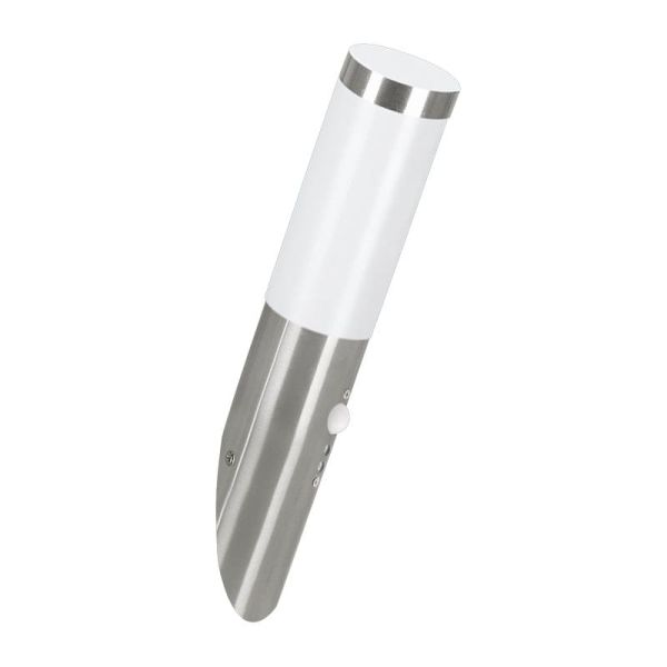 Aplique de pared exterior con Sensor HELSINKI de acero inoxidable, E27 Ø75mm