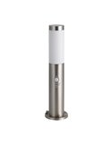 Baliza de pie exterior HELSINKI de acero inoxidable E27 con sensor, 450mm de altura Ø 75mm