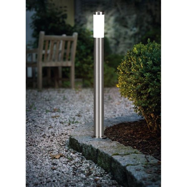 Baliza alta de exterior HELSINKI de acero inoxidable 1100mm altura Ø75mm E27 IP65