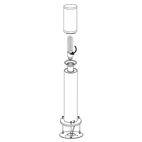 Baliza alta de exterior HELSINKI de acero inoxidable 1100mm altura Ø75mm E27 IP65