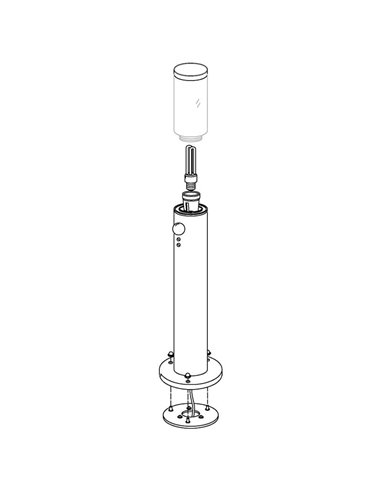 Baliza alta de exterior con sensor de movimiento HELSINKI de acero inoxidable 1100mm altura Ø75mm E27 IP65