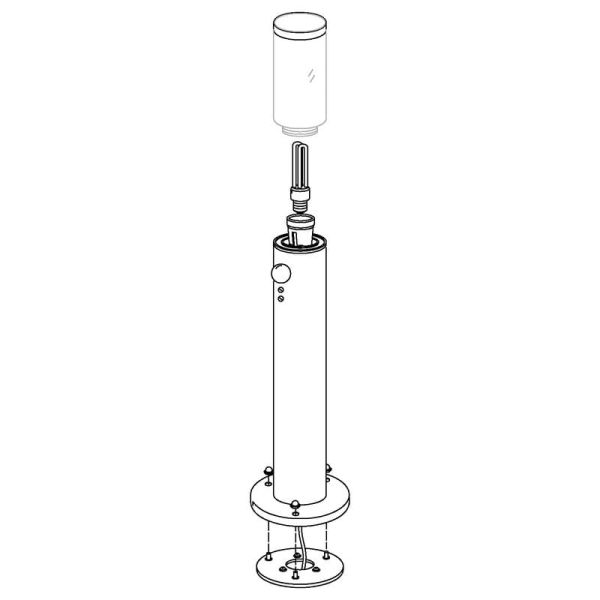 Baliza alta de exterior con sensor de movimiento HELSINKI de acero inoxidable 1100mm altura Ø75mm E27 IP65