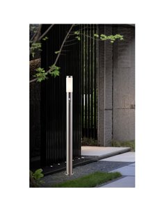 Baliza alta de exterior con sensor de movimiento HELSINKI de acero inoxidable 1100mm altura Ø75mm E27 IP65 2