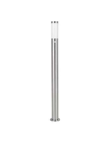 Baliza alta de exterior con sensor de movimiento HELSINKI de acero inoxidable 1100mm altura Ø75mm E27 IP65