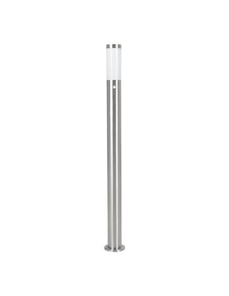 Baliza alta de exterior con sensor de movimiento HELSINKI de acero inoxidable 1100mm altura Ø75mm E27 IP65