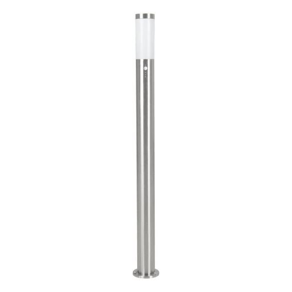 Baliza alta de exterior con sensor de movimiento HELSINKI de acero inoxidable 1100mm altura Ø75mm E27 IP65