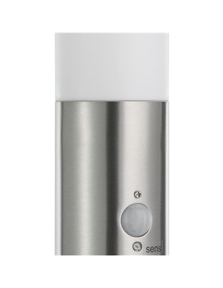 Baliza alta de exterior con sensor de movimiento HELSINKI de acero inoxidable 1100mm altura Ø75mm E27 IP65