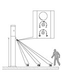 Baliza alta de exterior con sensor de movimiento HELSINKI de acero inoxidable 1100mm altura Ø75mm E27 IP65