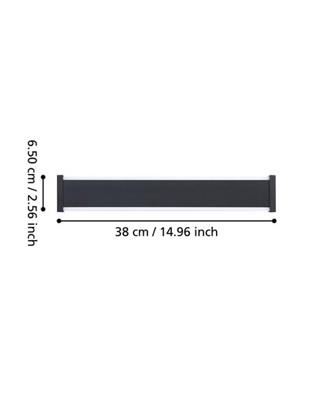 Aplique de Pared Exterior LED Muy Decorativo 38cm NEVIANO 3,7W 1200lm 3000k IP65