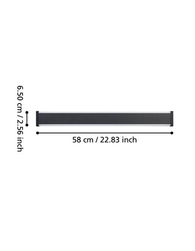 Applique d'extérieur LED allongée 58cm NEVIANO 7W 2100lm 3000K IP65