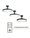 Ventilador de teto com temperatura de cor com lâminas retráteis BOMBAY S STYLE com luz LED regulável, Sulion preto