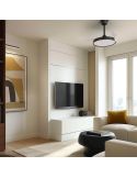 Salón Ventilador de Techo con aspas Retráctiles BOMBAY ESTILO S con Luz LED Regulable, Negro Sulion