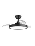 Ventilador de Techo con aspas Retráctiles BOMBAY ESTILO S con Luz LED Regulable, Negro Sulion