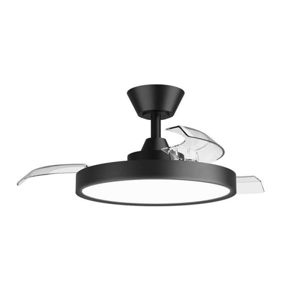 Ventilador de teto BOMBAY S STYLE com lâminas retráteis com luz LED regulável, Sulion preto