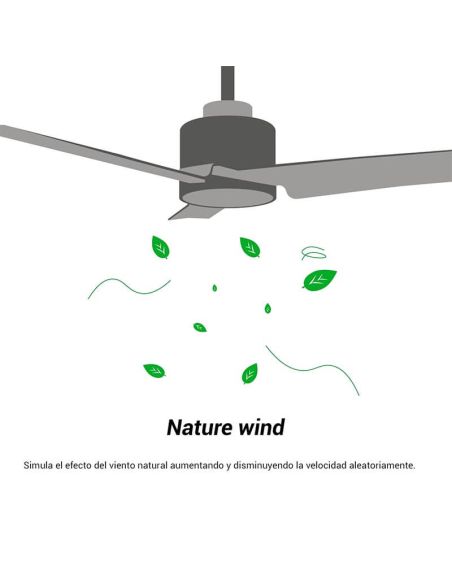 Ventilador de teto em nogueira com lâminas retráteis BOMBAY S STYLE com luz LED regulável, nogueira marrom e sulion preto