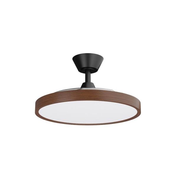 Ventilador de teto preto e nogueira com lâminas retráteis e luz LED ajustável Nature Wind Bombay M