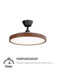 Ventilador de teto temporizador de nogueira com lâminas retráteis BOMBAY S STYLE com luz LED regulável, nogueira marrom e sulion