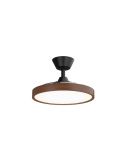 Ventilador de Techo Nogal con aspas Retráctiles BOMBAY ESTILO S con Luz LED Regulable, Marrón Nogal y Negro Sulion
