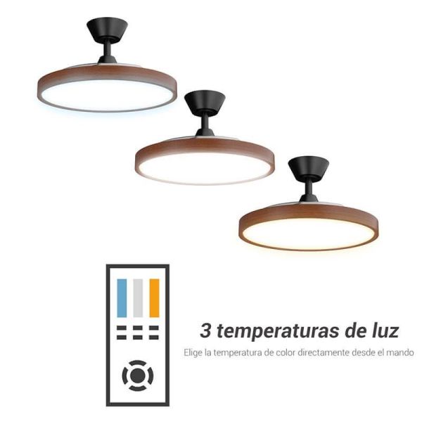 Ventilateur de plafond en noyer avec...