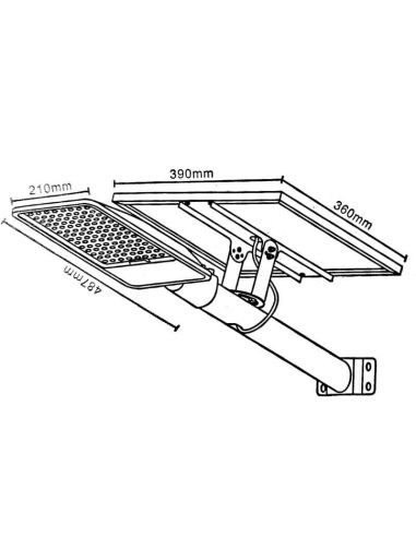 Lampadaire solaire LED Maxlight 250W pour éclairage public avec capteur crépusculaire et télécommande