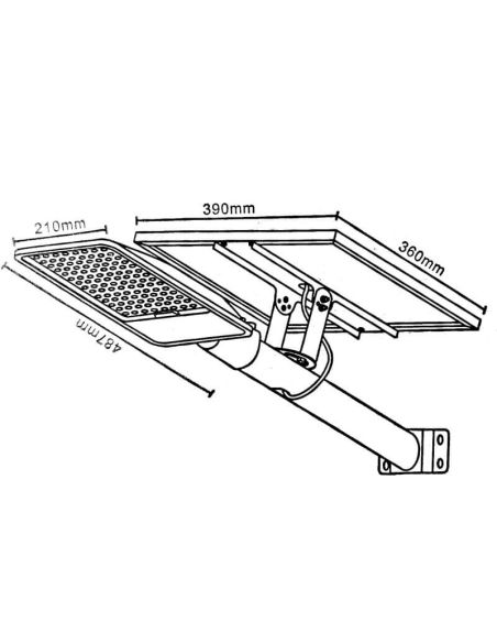 Lampadaire solaire LED Maxlight 250W pour éclairage public avec capteur crépusculaire et télécommande