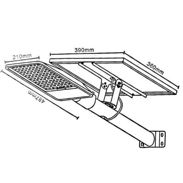 Medidas Farola Solar LED Maxlight 250W para Alumbrado Público con Sensor Crepuscular y Control Remoto