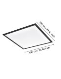 Medidas Plafón LED cuadrado negro 60x60 4000K 4.700Lm IP20 Salobrena 1 33W Instalación en Superficie 900819 Eglo