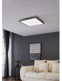 Salón con Plafón LED cuadrado negro 60x60 4000K 4.700Lm IP20 Salobrena 1 33W Instalación en Superficie 900819 Eglo