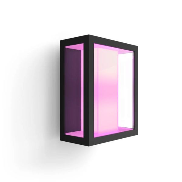 Aplique de pared LED exterior Negro Impress cuadrado 15W IP44 2000 - 6500 Hue White Color Ambiance, cambia de color