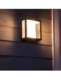 Aplique de pared LED exterior Negro Impress cuadrado 15W IP44 2000 - 6500 Hue White Color Ambiance, cambia de color