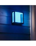 Aplique de pared LED exterior Negro Impress cuadrado 15W IP44 2000 - 6500 Hue White Color Ambiance, cambia de color