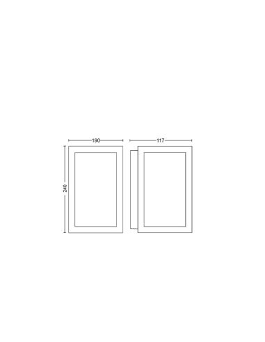 Aplique de pared LED exterior Negro Impress cuadrado 15W IP44 2000 - 6500 Hue White Color Ambiance, cambia de color